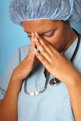Distraught nurse
