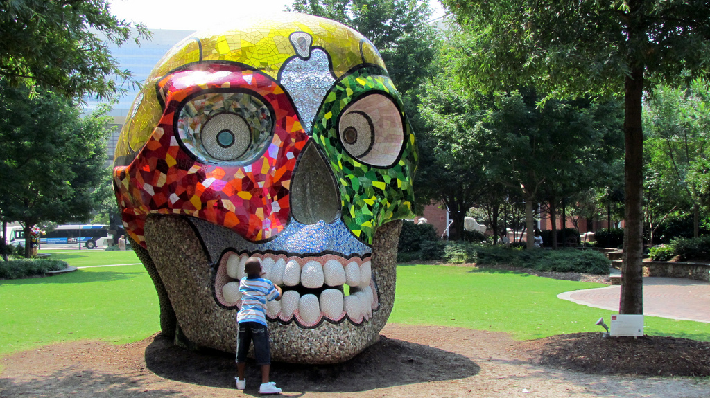 Niki de Saint Phalle’s La Cabeza – at The Green, Charlotte, North Carolina (photograph by David Berkowitz)