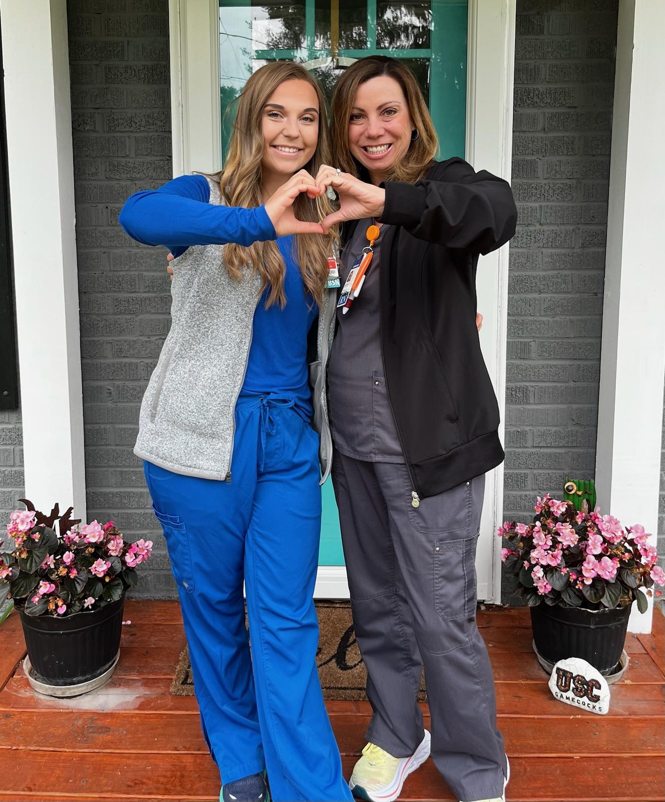 Sheila Hinson Mullis and her daughter Jordyn Ellis — who is also a nurse!