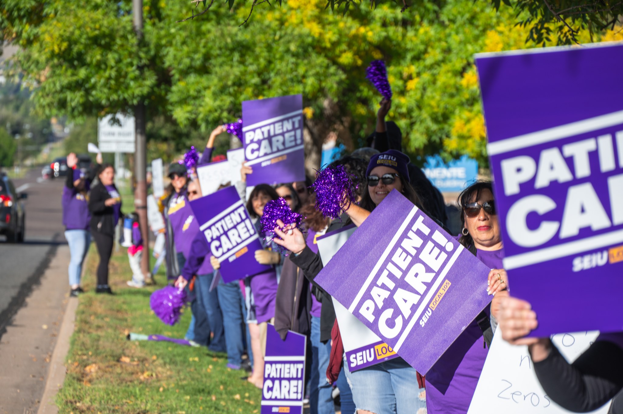 Kaiser Permanente workers pictured during the October 2023 strike