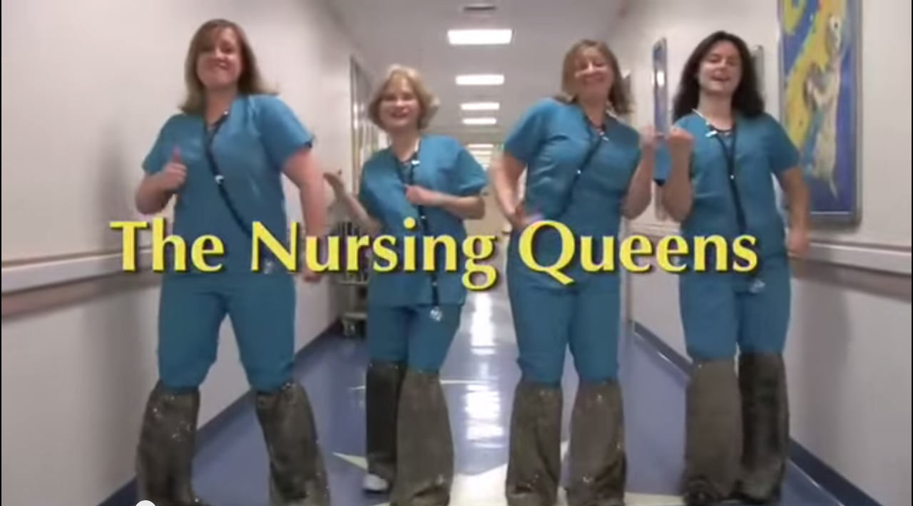 Seattle Children's Hospital nurses in disco outfits for their Dancing Queen video remake